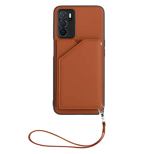 Soft Luxury Leather Snap On Case Cover YB2 for Oppo A16 Brown