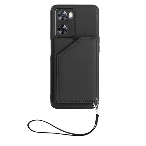 Soft Luxury Leather Snap On Case Cover YB2 for Oppo A77 4G Black