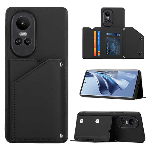 Soft Luxury Leather Snap On Case Cover YB2 for Oppo Reno10 Pro 5G Black