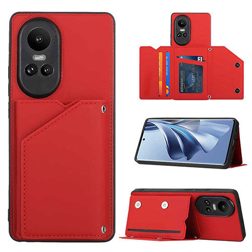 Soft Luxury Leather Snap On Case Cover YB2 for Oppo Reno10 Pro 5G Red