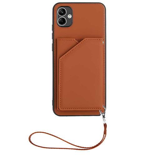 Soft Luxury Leather Snap On Case Cover YB2 for Samsung Galaxy A04 4G Brown