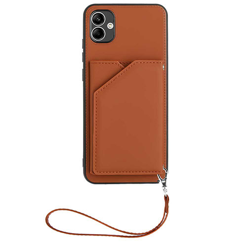 Soft Luxury Leather Snap On Case Cover YB2 for Samsung Galaxy A04E Brown