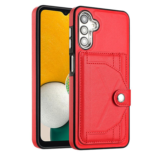 Soft Luxury Leather Snap On Case Cover YB2 for Samsung Galaxy A04s Red
