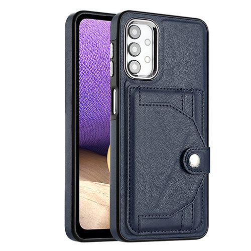 Soft Luxury Leather Snap On Case Cover YB2 for Samsung Galaxy A13 4G Blue