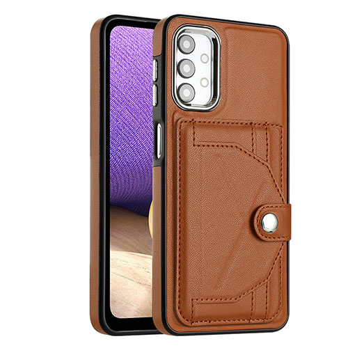 Soft Luxury Leather Snap On Case Cover YB2 for Samsung Galaxy A13 4G Brown