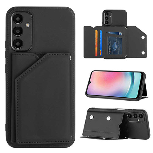 Soft Luxury Leather Snap On Case Cover YB2 for Samsung Galaxy A25 5G Black