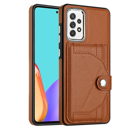 Soft Luxury Leather Snap On Case Cover YB2 for Samsung Galaxy A32 4G Brown