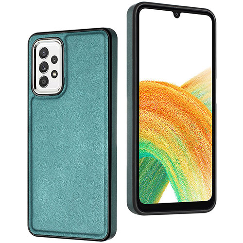 Soft Luxury Leather Snap On Case Cover YB2 for Samsung Galaxy A33 5G Green