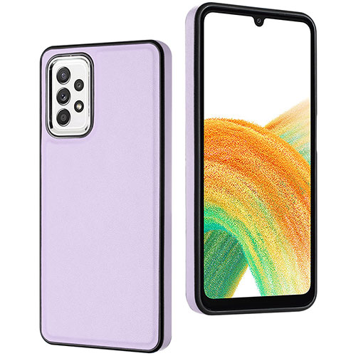 Soft Luxury Leather Snap On Case Cover YB2 for Samsung Galaxy A33 5G Purple