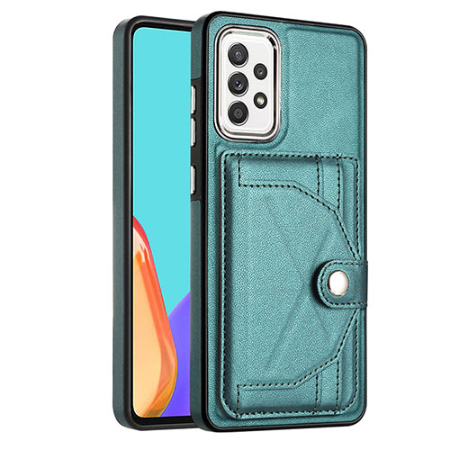 Soft Luxury Leather Snap On Case Cover YB2 for Samsung Galaxy A52 4G Green