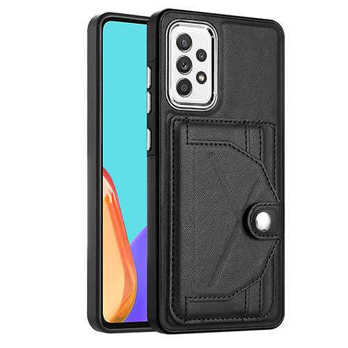 Soft Luxury Leather Snap On Case Cover YB2 for Samsung Galaxy A52 5G Black