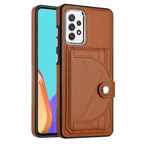 Soft Luxury Leather Snap On Case Cover YB2 for Samsung Galaxy A53 5G Brown