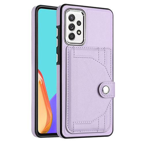 Soft Luxury Leather Snap On Case Cover YB2 for Samsung Galaxy A53 5G Purple
