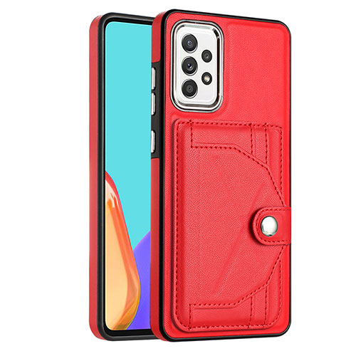 Soft Luxury Leather Snap On Case Cover YB2 for Samsung Galaxy A72 4G Red