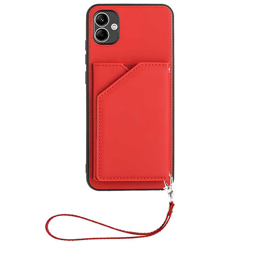 Soft Luxury Leather Snap On Case Cover YB2 for Samsung Galaxy F04 Red