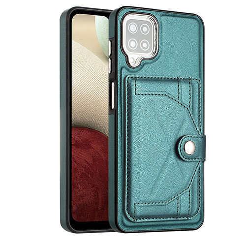 Soft Luxury Leather Snap On Case Cover YB2 for Samsung Galaxy F12 Green