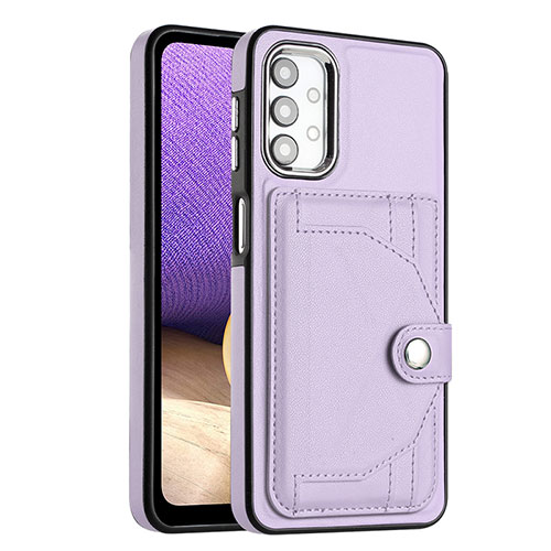 Soft Luxury Leather Snap On Case Cover YB2 for Samsung Galaxy M32 5G Purple