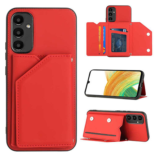 Soft Luxury Leather Snap On Case Cover YB2 for Samsung Galaxy Quantum4 5G Red