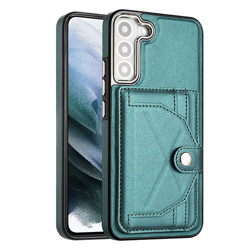 Soft Luxury Leather Snap On Case Cover YB2 for Samsung Galaxy S21 FE 5G Green