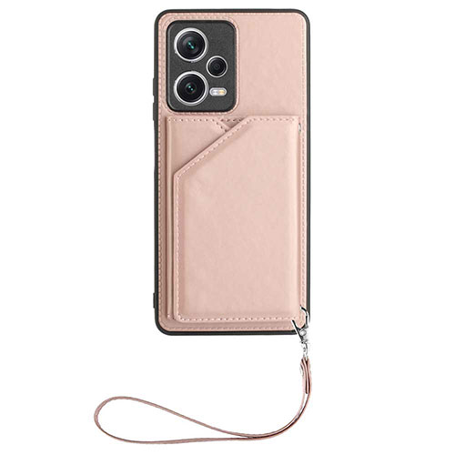 Soft Luxury Leather Snap On Case Cover YB2 for Xiaomi Poco X5 5G Rose Gold