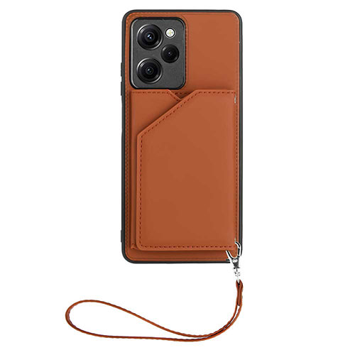 Soft Luxury Leather Snap On Case Cover YB2 for Xiaomi Poco X5 Pro 5G Brown