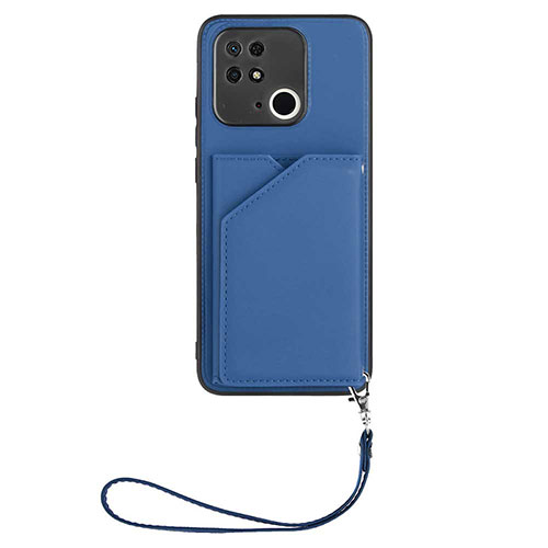 Soft Luxury Leather Snap On Case Cover YB2 for Xiaomi Redmi 10 India Blue