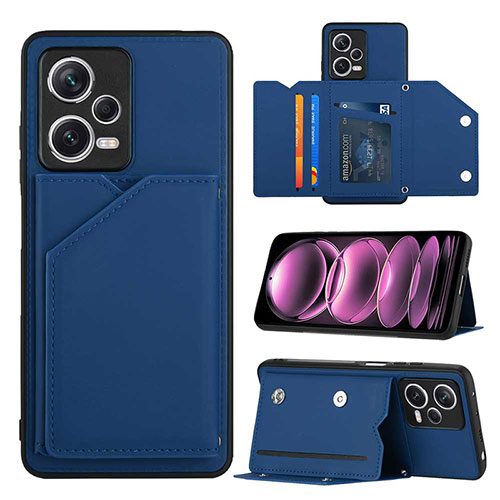 Soft Luxury Leather Snap On Case Cover YB2 for Xiaomi Redmi Note 12 Explorer Blue