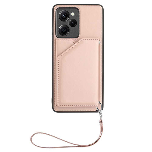 Soft Luxury Leather Snap On Case Cover YB2 for Xiaomi Redmi Note 12 Pro Speed 5G Rose Gold
