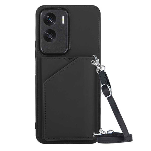 Soft Luxury Leather Snap On Case Cover YB3 for Huawei Honor 90 Lite 5G Black