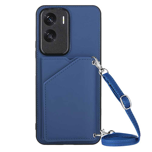 Soft Luxury Leather Snap On Case Cover YB3 for Huawei Honor 90 Lite 5G Blue