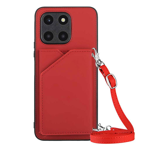 Soft Luxury Leather Snap On Case Cover YB3 for Huawei Honor X8b Red