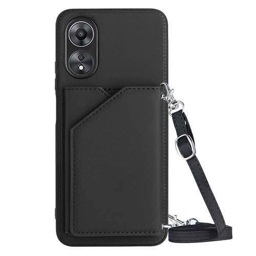 Soft Luxury Leather Snap On Case Cover YB3 for Oppo A58 5G Black