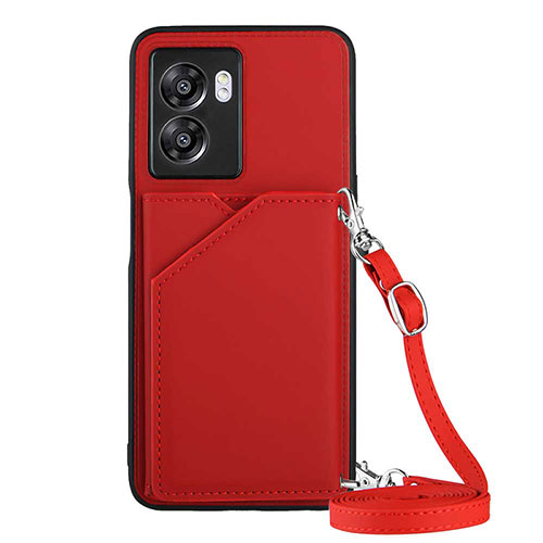 Soft Luxury Leather Snap On Case Cover YB3 for Oppo A77 5G Red