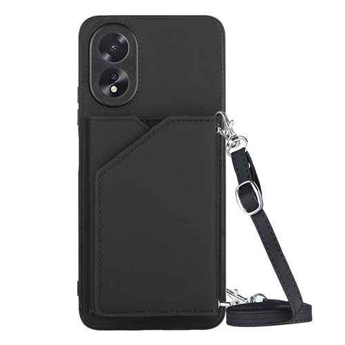 Soft Luxury Leather Snap On Case Cover YB3 for Oppo A78 4G Black