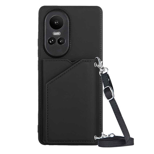 Soft Luxury Leather Snap On Case Cover YB3 for Oppo Reno10 5G Black