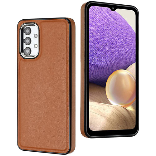 Soft Luxury Leather Snap On Case Cover YB3 for Samsung Galaxy A32 5G Brown
