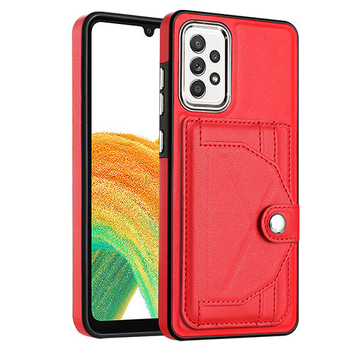 Soft Luxury Leather Snap On Case Cover YB3 for Samsung Galaxy A33 5G Red