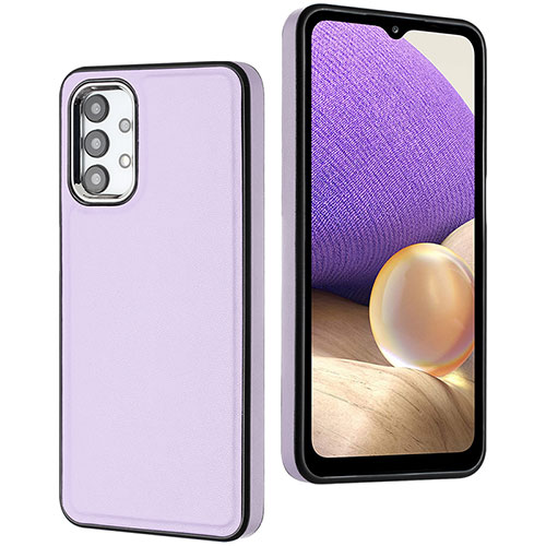 Soft Luxury Leather Snap On Case Cover YB3 for Samsung Galaxy M32 5G Purple