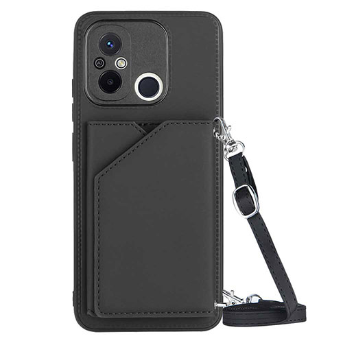 Soft Luxury Leather Snap On Case Cover YB3 for Xiaomi Redmi 12C 4G Black