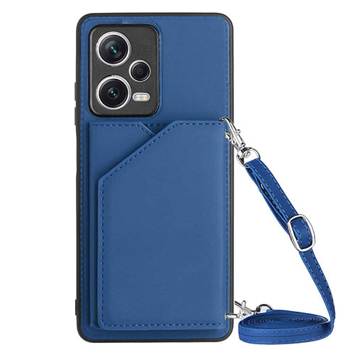 Soft Luxury Leather Snap On Case Cover YB3 for Xiaomi Redmi Note 12 5G Blue