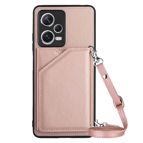 Soft Luxury Leather Snap On Case Cover YB3 for Xiaomi Redmi Note 12 Explorer Rose Gold