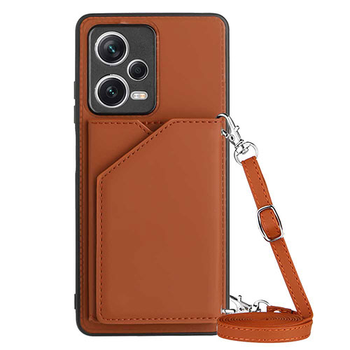Soft Luxury Leather Snap On Case Cover YB3 for Xiaomi Redmi Note 12 Pro 5G Brown