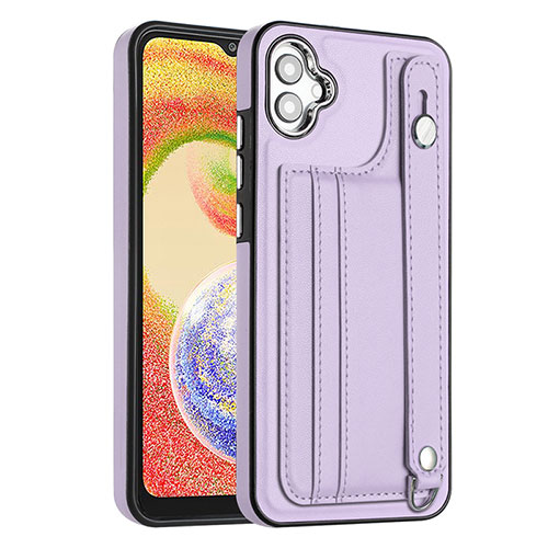 Soft Luxury Leather Snap On Case Cover YB4 for Samsung Galaxy A04 4G Purple