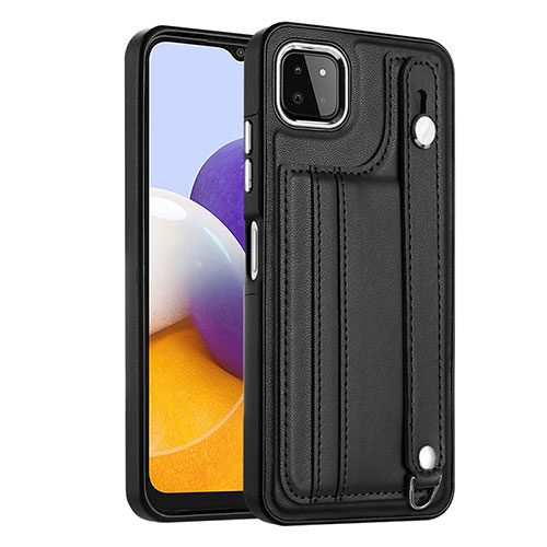 Soft Luxury Leather Snap On Case Cover YB4 for Samsung Galaxy A22 5G Black