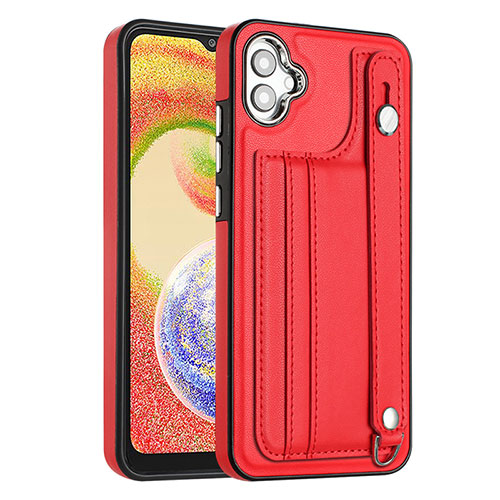 Soft Luxury Leather Snap On Case Cover YB4 for Samsung Galaxy F04 Red