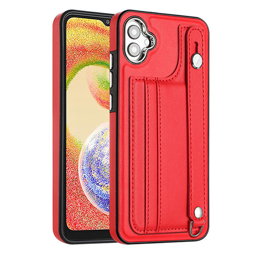 Soft Luxury Leather Snap On Case Cover YB4 for Samsung Galaxy M04 Red