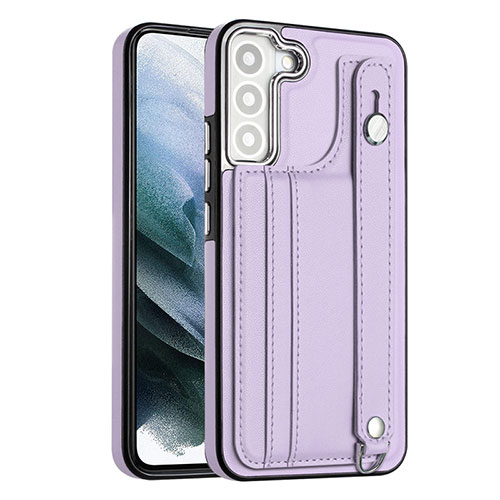 Soft Luxury Leather Snap On Case Cover YB4 for Samsung Galaxy S22 5G Purple