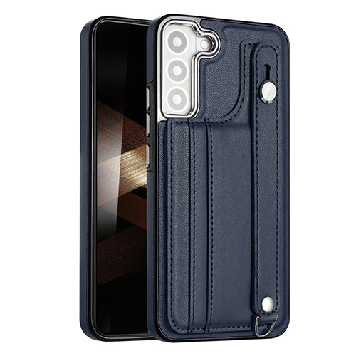 Soft Luxury Leather Snap On Case Cover YB4 for Samsung Galaxy S24 Plus 5G Blue