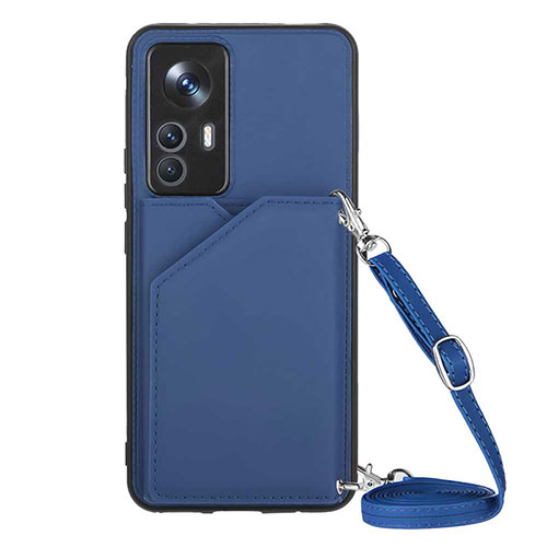 Soft Luxury Leather Snap On Case Cover YB4 for Xiaomi Redmi K50 Ultra 5G Blue