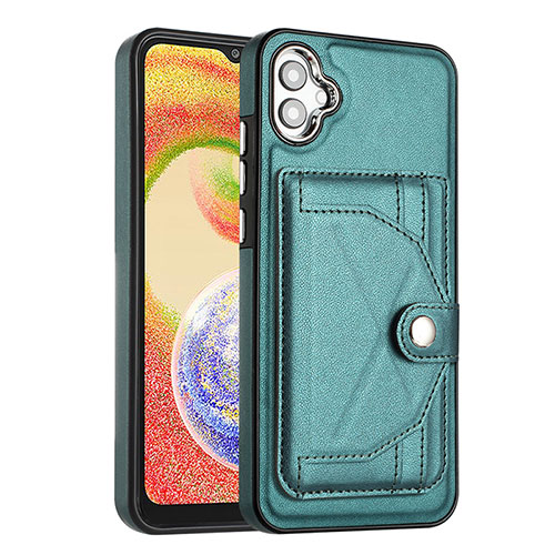 Soft Luxury Leather Snap On Case Cover YB5 for Samsung Galaxy A04 4G Green